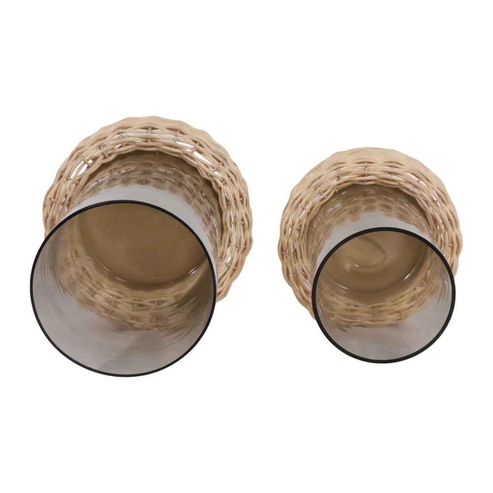 HARLEYOAK SET OF 2 BROWN HURRICANE 12 (IN)