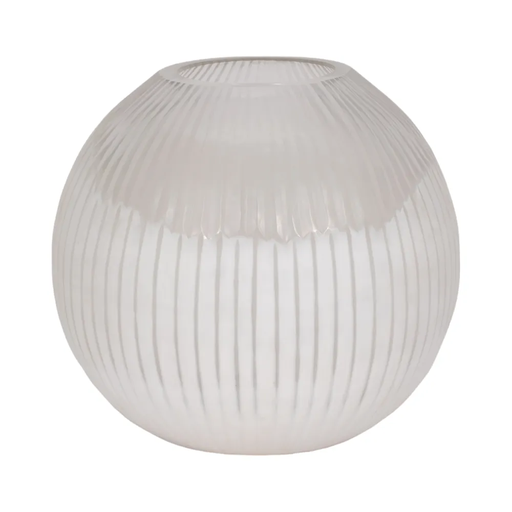 RAMONASHAW WHITE GLASS VASE 13 (IN)