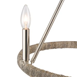 Abaca 20'' Wide 3-Light Chandelier - Polished Nickel 4