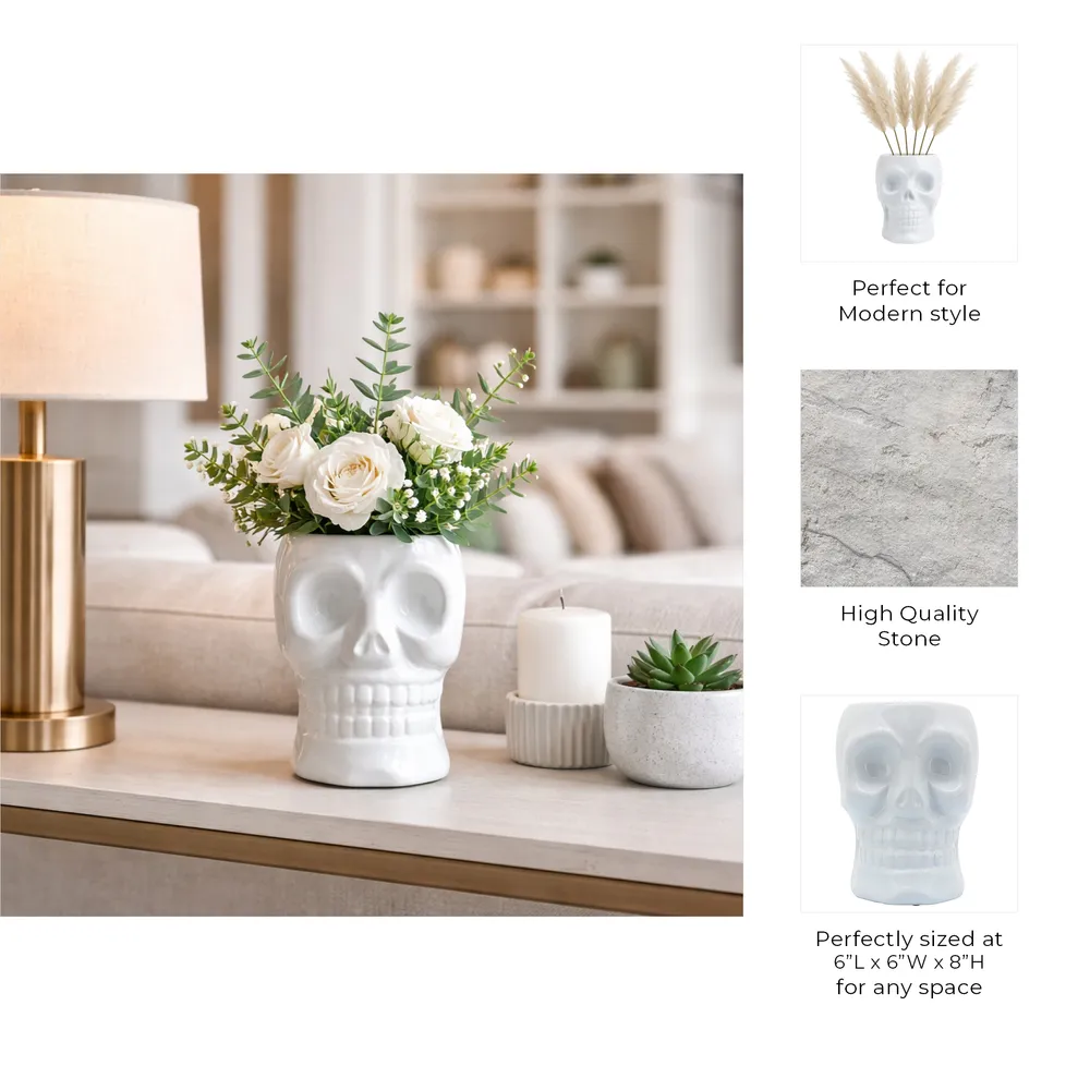 LINDENCLIFF WHITE VASE 8 (IN)