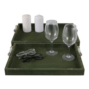 GLASTONGROVE SET OF 2 GREEN TRAY 3 (IN) 3