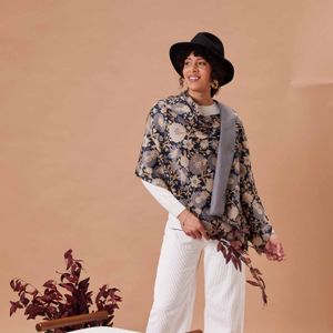 Capri Black Reversible Wrap Scarf 3