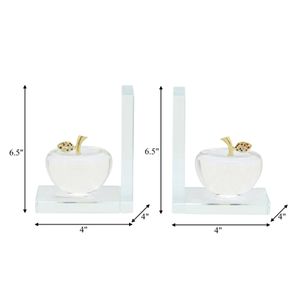 DECKERSTONE SET OF 2 CLEAR BOOKENDS 7 (IN) 3