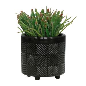 EMMETLAKE SET OF 2 BLACK PLANTER 8 (IN) 3