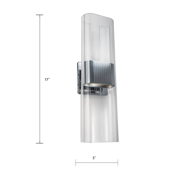Gem 17'' High Integrated LED Sconce - Chrome