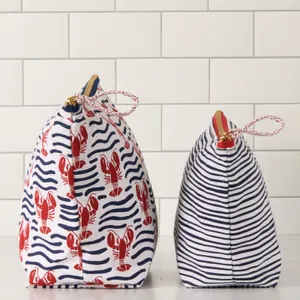 Lobster Waves Essential Canvas Pouch Set of 2 4