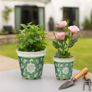 AIDENRIDGE SET OF 2 GREEN PLANTER 8 (IN) 13