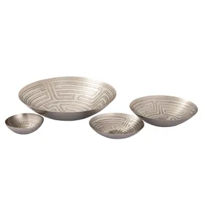 Maze Etched Centerpiece Bowl - Nickel 2