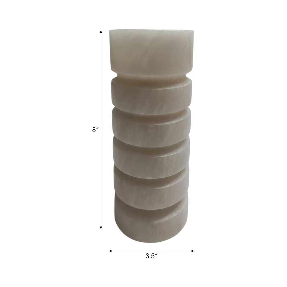 FERRISSIDE WHITE CANDLE HOLDER 8 (IN)