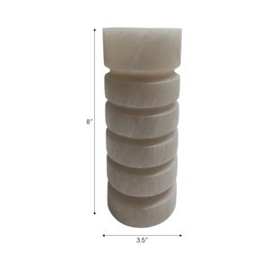 FERRISSIDE WHITE CANDLE HOLDER 8 (IN) 9
