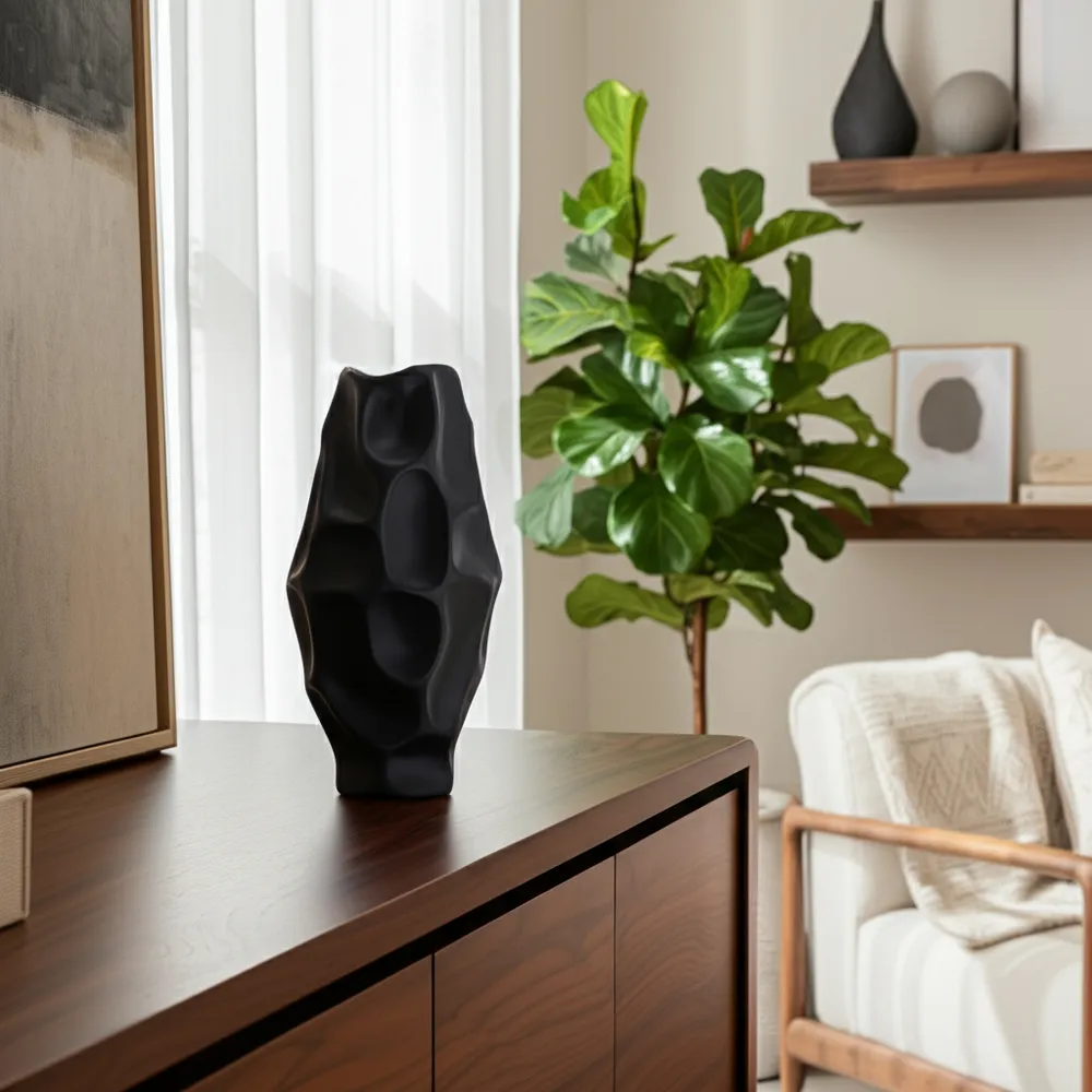 ELWYNSIDE BLACK VASE 16 (IN)