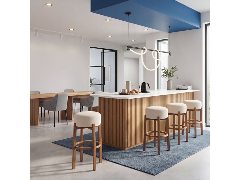Nade Barstool Beige & Walnut 7