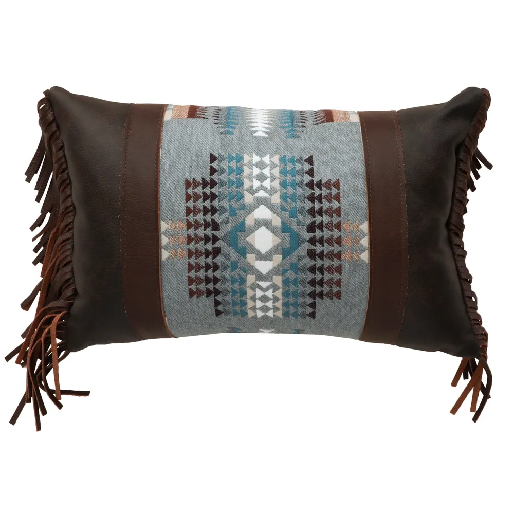 Chief Joseph Leather Pillow - 12x18