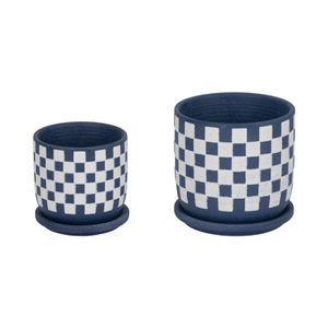BRIGHTONVIEW SET OF 2 BLUE PLANTER 6 (IN) 1