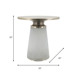 METAL TOP, 18"H NEBULAR SIDE TABLE, FROST 7