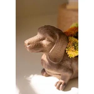 Cement Dachshund Planter 4
