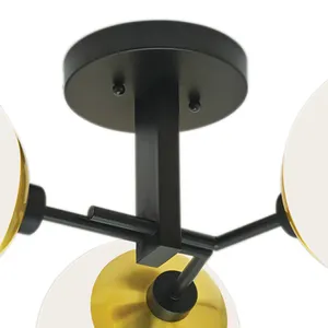 Triple Play 24.5'' Wide 3-Light Semi Flush Mount - Polished Brass 3