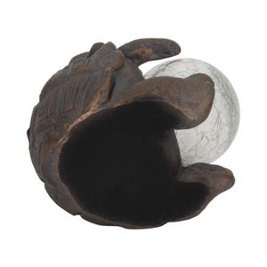 7" TURTLE WITH SOLAR ORB, ANTIQUE COPPER 9