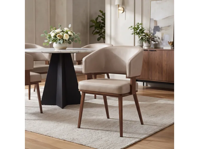 Poise Dining Chair Brown & Walnut 2