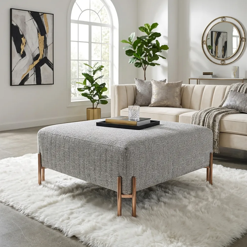ARNETTPARK GRAY OTTOMAN 18 (IN)