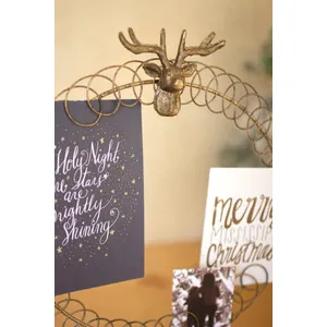 Round Wire Christmas Card Holder on a Stand 2
