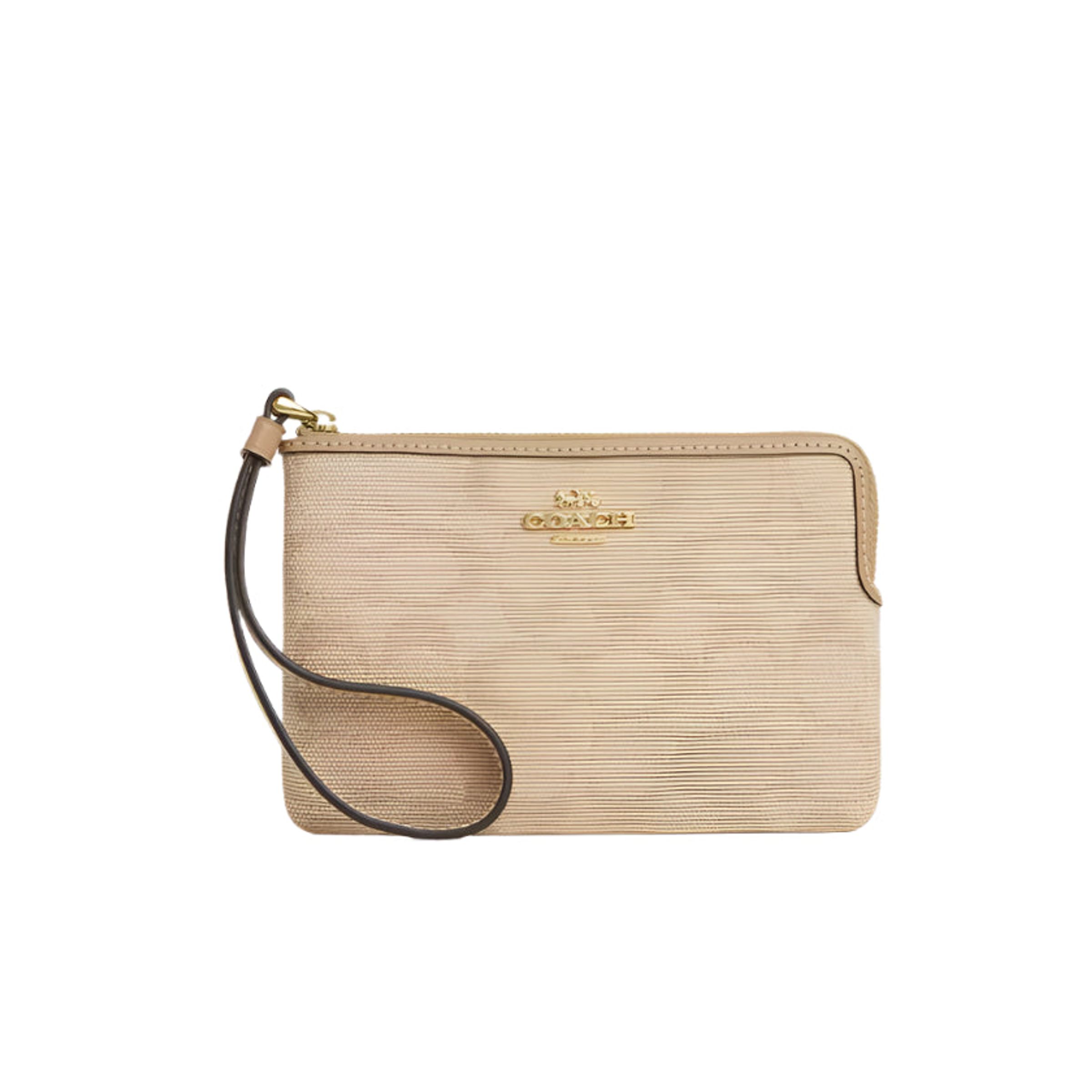 LARGE 24 OZ NATURAL CANVAS WRISTLET W BLACK ZIPPER