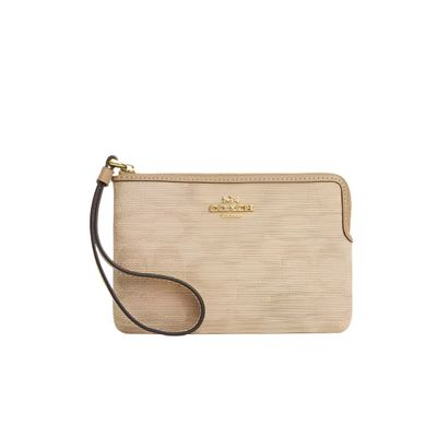 LARGE 24 OZ NATURAL CANVAS WRISTLET W BLACK ZIPPER