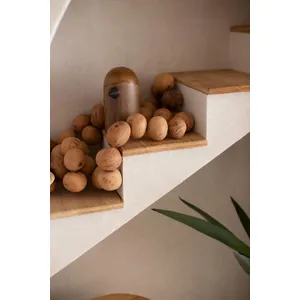 Textured Arched Shelving Unit with Stairs Detail 3