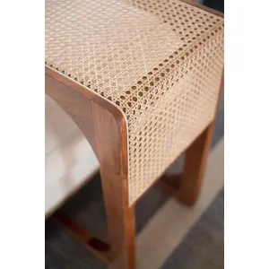Wood Sofa Table with Woven Cane Detail 2