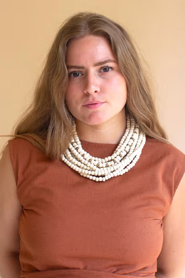 Multi-Layered Natural Wooden Beaded Necklace