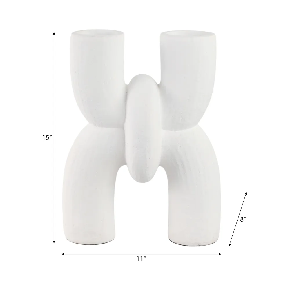 STONEHAM WHITE VASE 15 (IN)