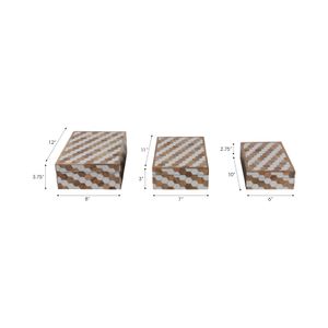 GALTONOAK SET OF 3 BROWN BOXES 4 (IN) 9