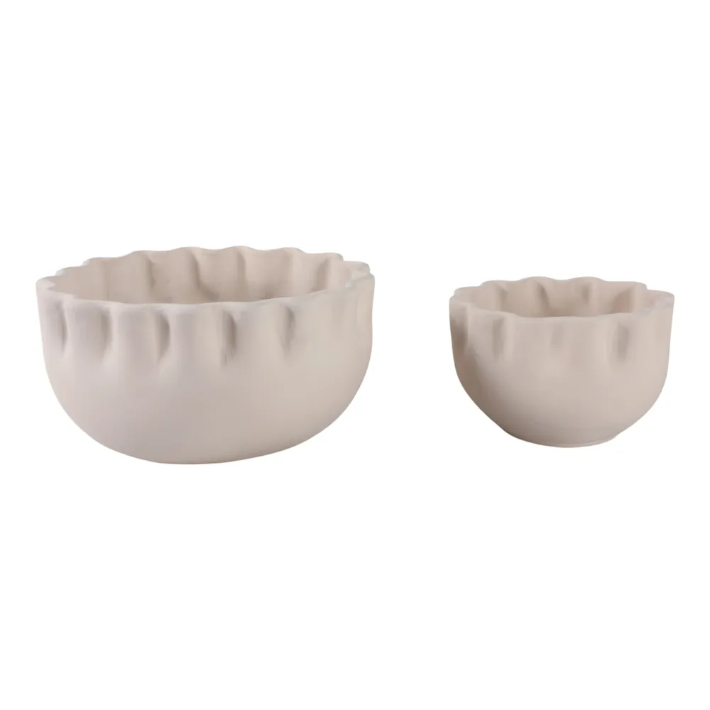 GARFIELDMORE SET OF 2 WHITE PLANTER 7 (IN)