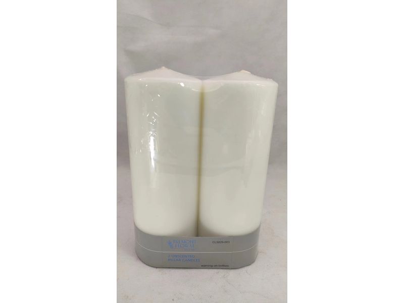 8" White Pillar Candle, 2ct. 1