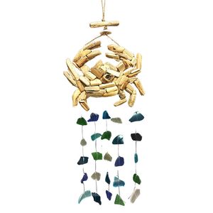 16" DRIFTWOOD CRAB GLASS CHIME 1