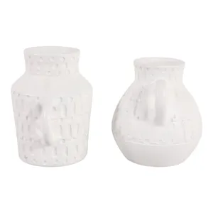 DENTONWORTH SET OF 2 WHITE VASES 7 (IN) 5
