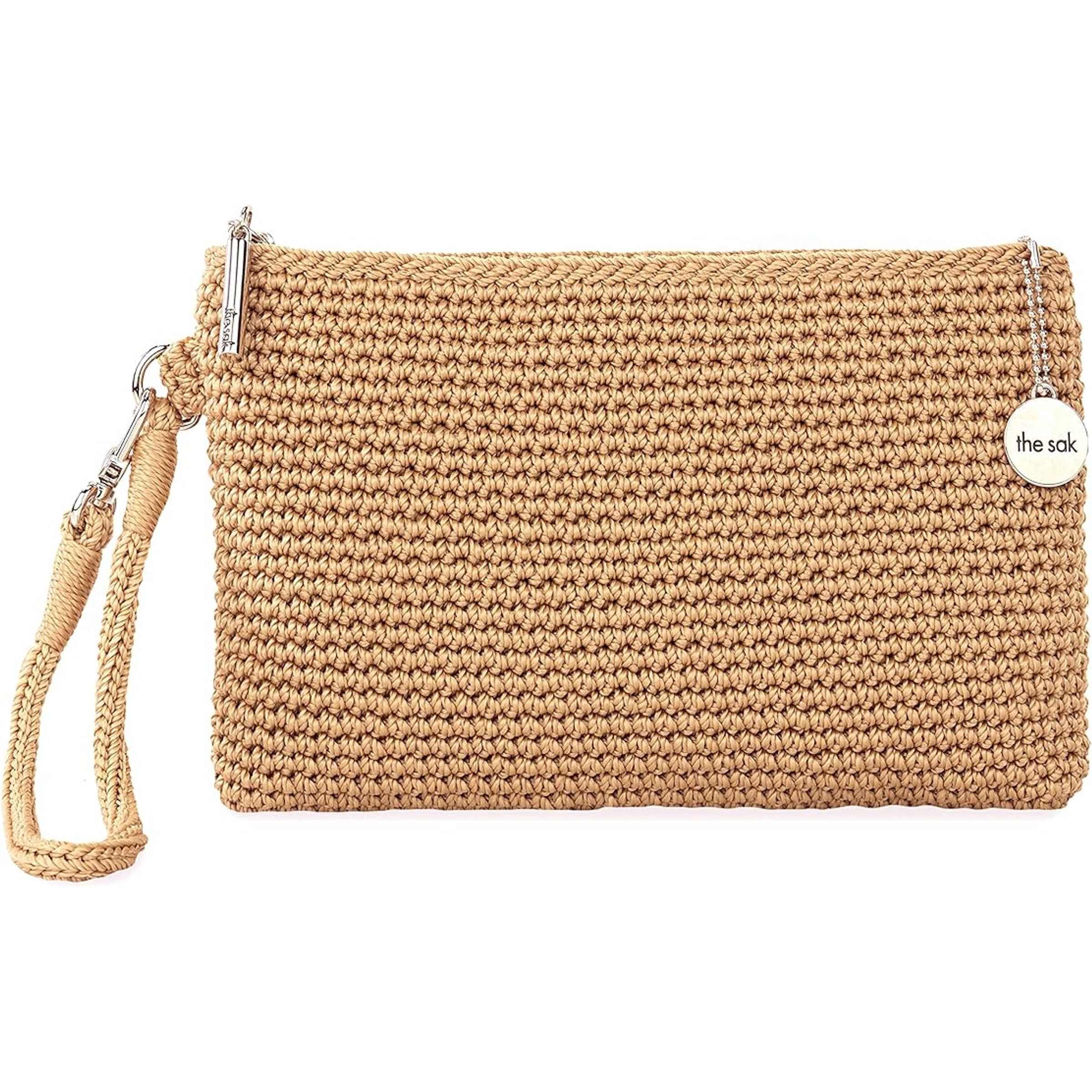 SEERSUCKER WRISTLET W ROPE STRAP & JUTE - PINK