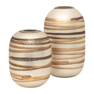 CARLTONLAND GOLD GLASS VASE 14 (IN) 9