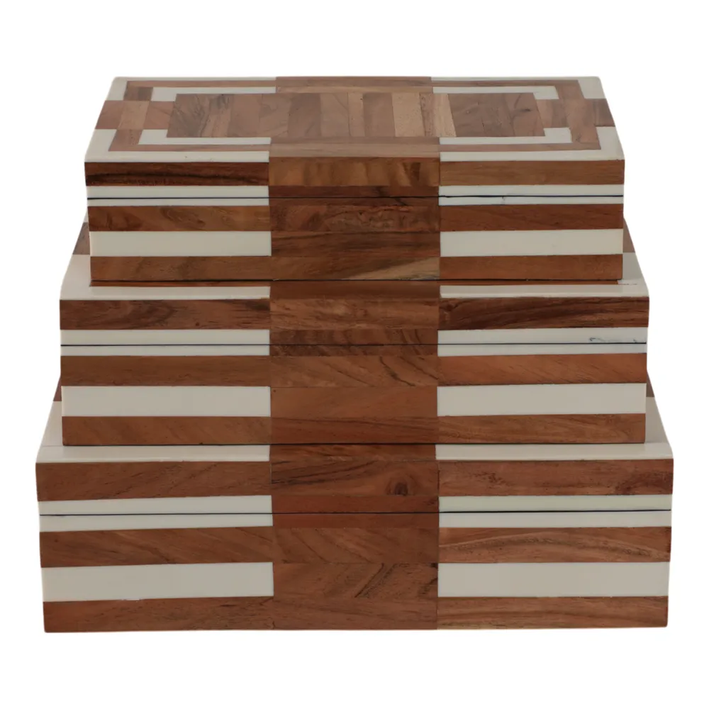 FORRESTCLIFF SET OF 3 IVORY BOXES 4 (IN)