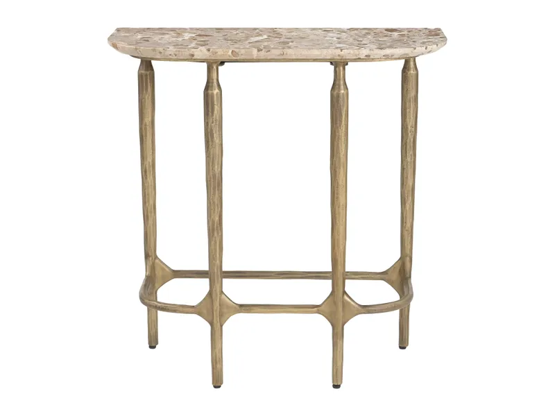 Rochester Side Table Beige & Brass 4