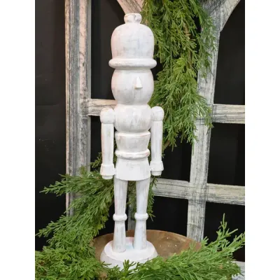 White Washed Nut Cracker 16x4.5in