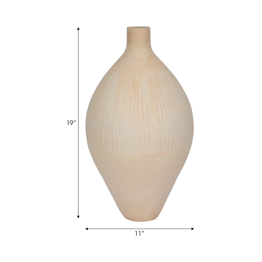 DRAKE IVORY GLASS VASE 19 (IN)
