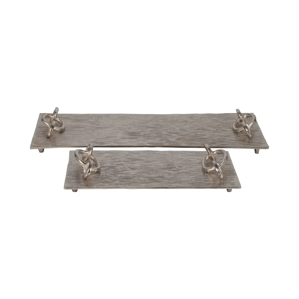 BURKEFORD SET OF 2 SILVER TRAY 3 (IN)