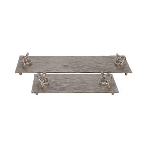BURKEFORD SET OF 2 SILVER TRAY 3 (IN) 1