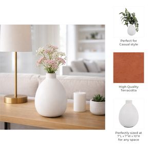 DUTTONSIDE WHITE VASE 10 (IN) 8
