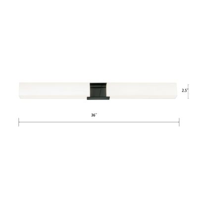 Artemis 36″ Wide Integrated LED Vanity Light - Matte Black