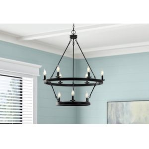 Melina 34'' Wide 9-Light Chandelier - Matte Black 5
