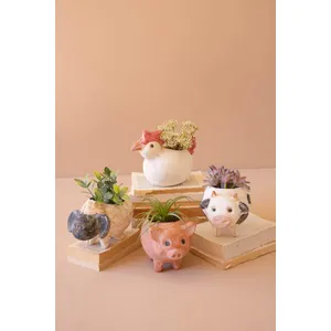 Set of 4 Farm Animal Planters 2