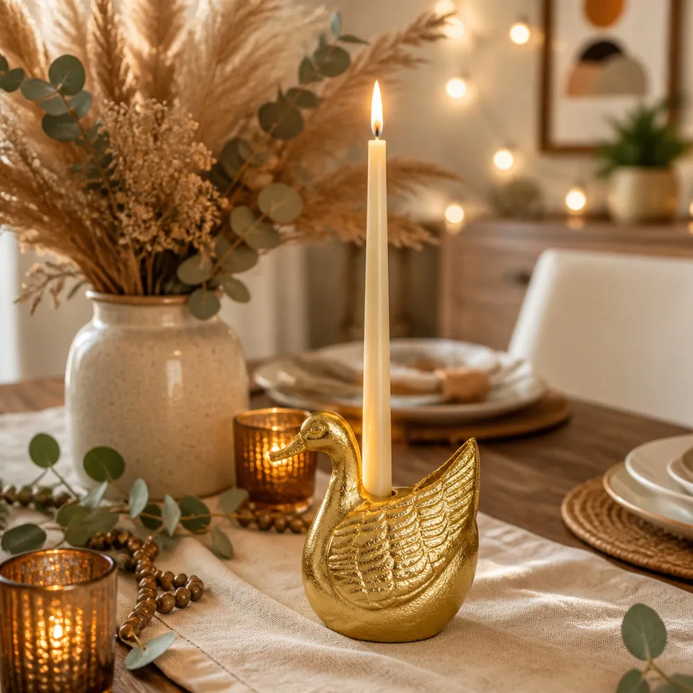 ALMAWORTH GOLD CANDLE HOLDER 4 (IN)