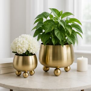 ALBAFIELD SET OF 2 GOLD PLANTER 9 (IN) 9